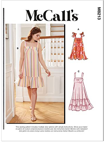 McCalls Sewing Pattern M8213ZZ ZZ (L-XL-XXL) Misses' Dresses, Paper, Multi Colour