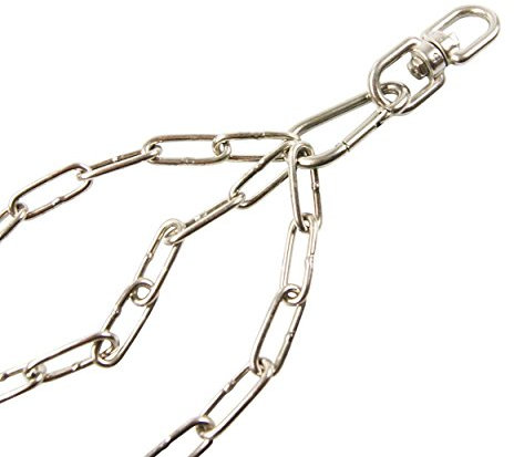 AKTIONA Edelstahl Kette + Seilwirbel für Grill bis Ø 80 cm + 4 Karabiner Grillrost V2A