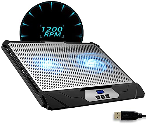 KLIM Swift Support Ventilé Vitesse Réglable Refroidisseur PC Portable 2 Ventilateurs - Nouvelle Version 2023 - Noir