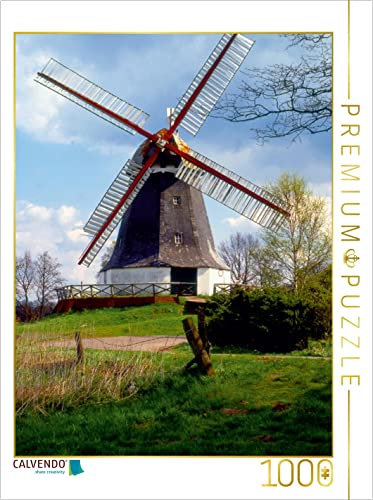 CALVENDO Puzzle Windmühle in Worpswede, Teufelsmoor 1000 Teile Puzzle hoch | Lege-Größe cm Foto-Puzzle für glückliche Stunden