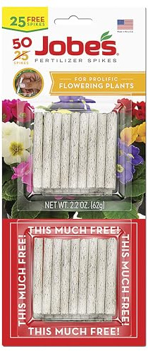 Jobe's Plant Food Fertilizer Spikes, Easy Plant Care for All Indoor Flowering Houseplants, 50 Count