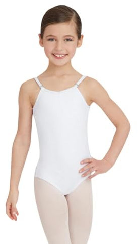 Capezio Mädchen Leotard mit verstellbaren Trägern Turnanzug, weiß, 34