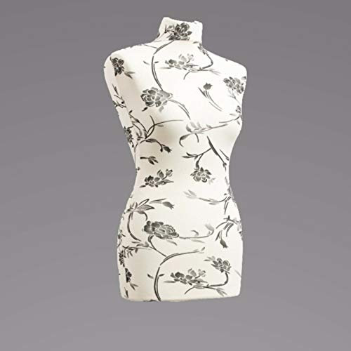 LUCCESI Schneiderpuppe | zum Probierpreis! | Size S - XL (Female ♀) | Zubehör / Ersatz-Torso M/L (38-40) | Wechselbezug Creme-Weiss/florales Muster (schwarz) | Damen Schaufensterpuppe