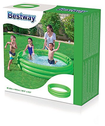 BESTWAY INFLATABLE 3 RING TOY CRYSTAL PADDLING SWIMMING POOL GARDEN PLAY 72x13 (GREEN #51027)