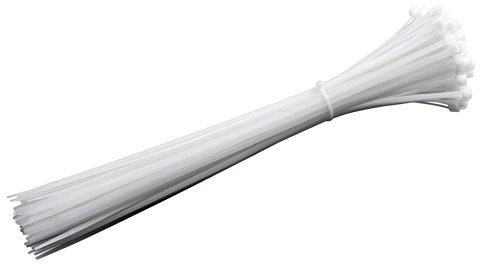 Meister Kabelbinder - Praktisches Set - 100 Stück - weiß - 370 x 4,8 mm - Stabiles Nylon - Formbeständig - Langlebig & robust / Kabelbinder-Set für Bündelgut / Kabelverbinder / 7452590, 370 mm