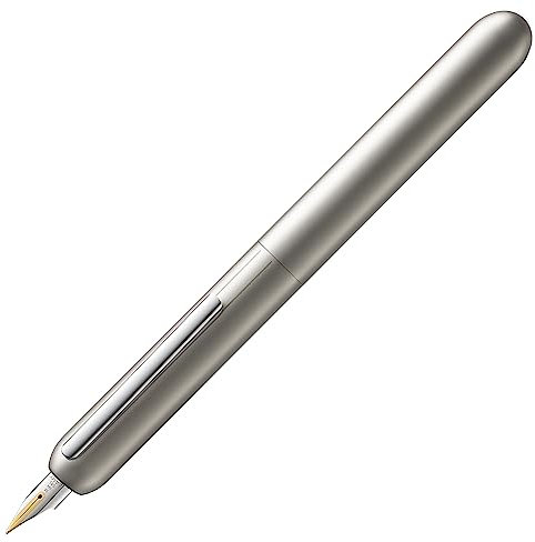 LAMY dialog 3 Füllhalter 074 – faszinierender Füller im Palladium-Finish mit Drehmechanik und mit voll versenkbarer, partiell platinierter 14 kt - Goldfeder – Federstärke M