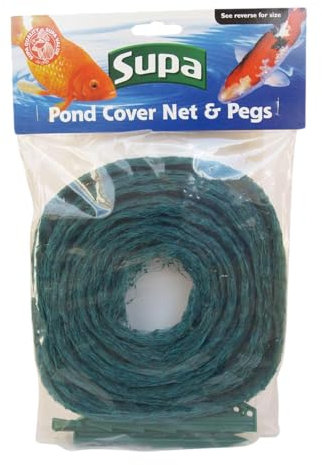 Supa 3m x 2m Pond Cover Netting & Fixing Pegs. Net Protects Ponds From Leaves, Cats and Herons