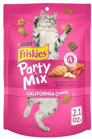 Purina Friskies Katzen-Leckerlis, California Crunch mit Huhn – (10) 59,5 g Beutel