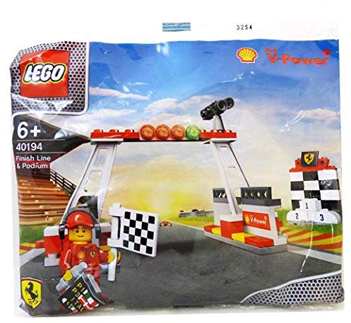40194 Lego - Shell V-Power Jeu de Construction - Ferrari, Finish Line & Podium Exclusive Sealed by LEGO polybag (Sachet Polybag)