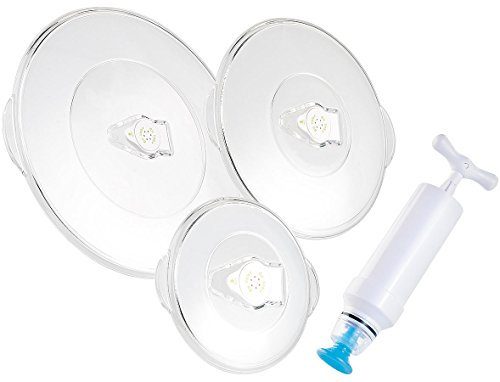 Pompe manuelle pour mise sous vide avec 3 couvercles [Rosenstein & Söhne]