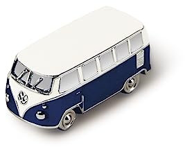 BRISA VW Collection - Volkswagen Kühlschrank-Büro-Pinnwand-Magnet im T1 Bulli Bus 3D Mini Modell (Classic Bus/Blau)
