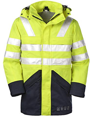 4Protect Multinorm Warnschutzjacke Edmonton, 1 Stück, XXXL, leuchtgelb / marineblau, 3510-XXXL