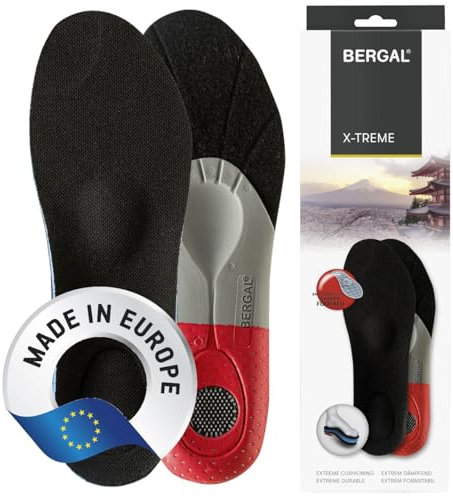 Bergal X-Treme Komfort Premium-Einlegesohle für optimale Polsterung, Dämpfung und Stabilisierung, ultraleichter Laufkomfort bei Extrembelastungen in Sport und bei allen Freizeitaktivitäten, Gr. 46