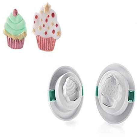 Silkomart TAG04 - Set de Dos Cortapastas con expulsor, Forma Cupcake