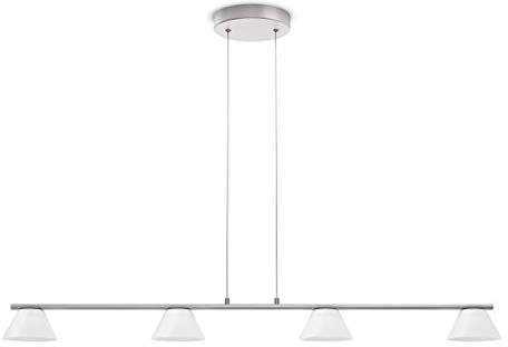 Philips myLiving LED Pendelleuchte Vendee 4-flammig Metall 4.5 W Edelstahl gebürstet/Weiß 360211716