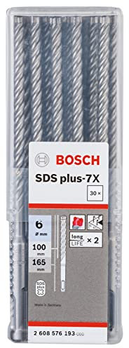 Bosch Professional 30 pièces Foret SDS plus-7X (pour le béton armé et la maçonnerie, 6 x 100 x 165 mm, accessoire pour marteau burineur)