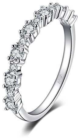 JewelryPalace Verlobungsring Eheringe Ring Silber 925 Damen, Zirkonia Silberringe Trauringe Damenring Vorsteckring Hochzeitsringe Antragsring Memoirering Ewigkeitsring Band Ringe Set, Damen Schmuck