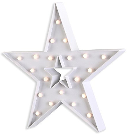 LED Leuchtstern 38,5x37cm Weiß Weihnachten Christmas Sterne