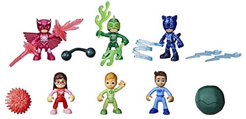 PJ Masks Helden der Nacht Figurenset, Vorschulspielzeug, 6 Action-Figuren und 11 Accessoires, für Kinder ab 3 Jahren