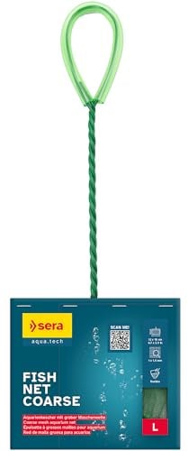 sera Fish Net Coarse 12 cm | Aquarienkescher mit grober Maschenweite | ideal für schnell schwimmende Fische | Flexibler Kescherkopf | robust und leicht zu handhaben