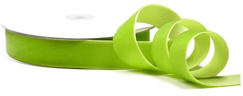 Creativery Samtband 22mm x 10m Rolle - Farbauswahl in 3/6/10/16/22/25/50mm - farbecht & waschbar - Schleifenband zum Nähen - Geschenkband zum Verpacken Dekorieren Basteln - Hellgrün/Maigrün 550