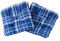 Ambientehome 2er Set Sitzkissen Sessel Evje, kariert blau, ca 50 x 50 x 8 cm, Polsterauflage