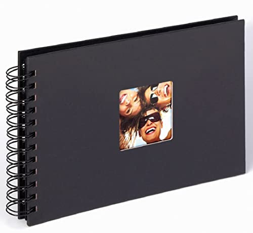 walther design Fotoalbum schwarz 23 x 17 cm Spiralalbum mit Cover-Ausstanzung, Fun SA-109-B