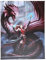 Fantastisches Anne Stokes Design - Scarlet Mage - Scharlachrote Magier – Gotische Enchantress und Wizards Personal mit Drachen - Leinwand Bild auf Bild-Wand-Plakette / Wand Kunst