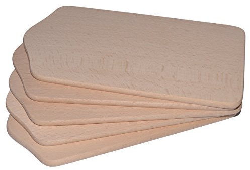 5x Frühstücksbrettchen Holz - Schneidebrett Essbrettchen Kapellenform, 21x11cm