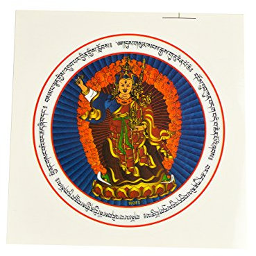 fengshuisale Feng Shui Guru Rinpoche Aufkleber mit roter Schnur, 2 Stück, W2094