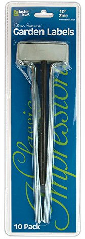 Luster Leaf Classic Impressions 10-Inch Zinc Garden Plant Label - 10 Pack 782