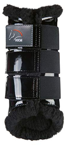HKM 547995 HKM Gamaschen -Comfort Lack-, XL, schwarz/schwarz
