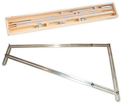 BAUTEC Winkelschablone » Set mit 13 Aluschienen im Holzkoffer » Treppen-Schablone » Treppenlehre » Winkelmesser