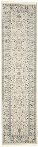 RugVista, Ziegler Michigan, Mittelflor Teppich, 80 x 300 cm, Läufer, Orientalischer Teppich, Oeko-Tex Standard 100, Polypropylene, Flur, Schlafzimmer, Küche, Wohnzimmer, Grün/Beige