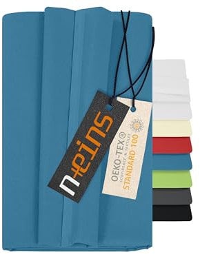 npluseins Laken ohne Gummizug - 100% Baumwolle - ca. 150 x 250 cm 701.887, royal