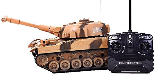 Hochwertiger Panzer mit Fernsteuerung (Braun) Geniale Sound- und Lichteffekte - HighTech RC Spielzeug mit Fernbedienung ohne Schussfunktion ferngesteuert