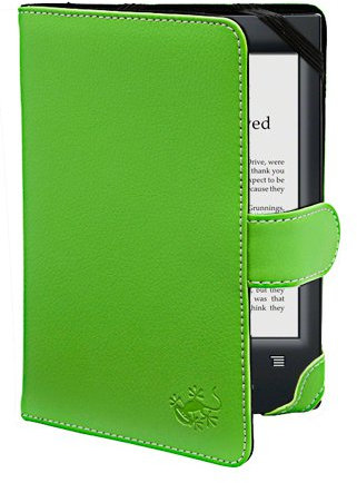 Die original GeckoCovers Hülle für den Sony PRS T1 und Sony PRS T2 Touch E-Reader Ebook Cover Hülle in der Farbe grün / green - im praktischen Buchstyle mit original Gecko Applikation.