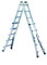 Svelt Scala 8+8 gradini Professionale Telescopica, Multiposizione in Alluminio con Base Allargata, Scalissima Plus