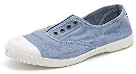 Natural World Eco - Zapatillas Mujer de algodón orgánico y Caucho - Color Celeste - 102E