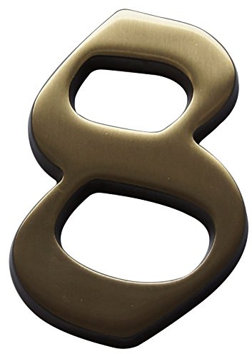 Alpertec Hausnummer 8 Bronze satiniert inklusive Schrauben und Dübeln, Höhe 120 mm, 35160080K1