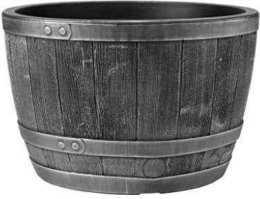 Stewart Blenheim Half Barrel, Pewter Effect, 61 cm