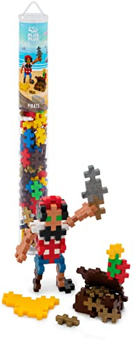 Plus Plus Building Blocks Toy - Kids Pirate Toys, Creative Construction Learning Resources and STEM Play for Home and Travel - Girls and Boys Toys Age 5 Plus, Pirate 100 Pieces