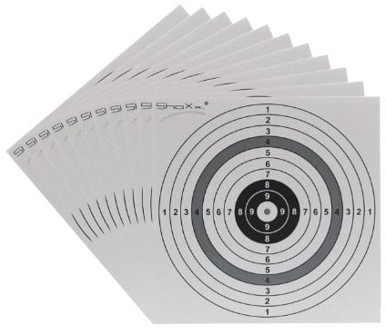 shoot-club 100 ShoXx Luftgewehr, Luftpistolen, Co2-Waffen und Softair Zielscheiben 14 x 14 cm