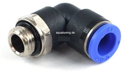 10mm G1/4 Steckanschluss 90°; drehbar - blau
