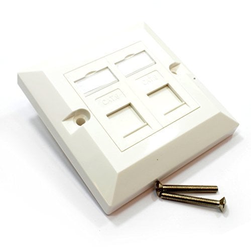 kenable RJ45 Face Plate Wall Sockets Cat6 Gigabit Double 2 Port with Keystones Jacks