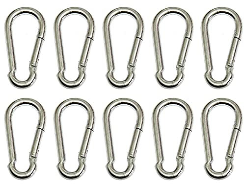 10 Stück Karabiner Haken 5 x 50 mm Stahl verzinkt
