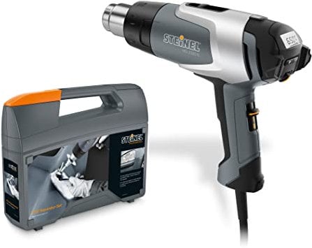 Steinel HG 2320 E KFZ-Reparatur-Set, Heißluftpistole inkl. Verbrauchs-Material und Düsen, LCD-Display, 650°C, 2300 W, 220 V, Schwarz-Grau