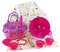 Little Pals Kids Baking Set Pink with Mixing Bowl, Spoon, Rolling Pin, Apron, Cutters and Cases