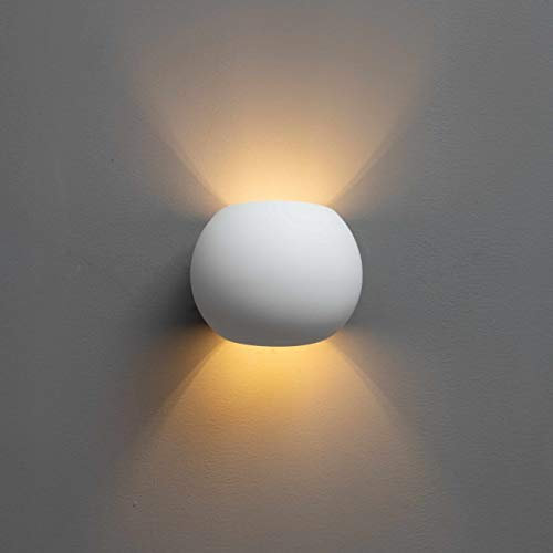 KOSILUM - Applique murale scandinave plâtre - Athena - Lumière Blanc Chaud Eclairage Salon Chambre Cuisine Couloir - 1 x max 40W - - G9 - IP20