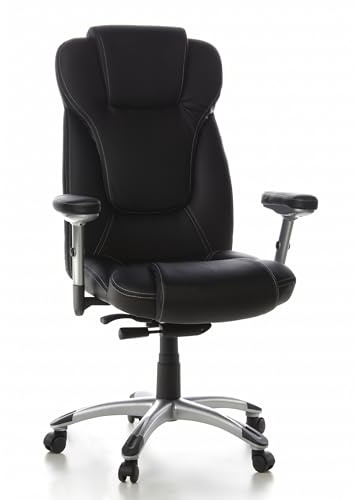 hjh OFFICE 668700 Chefsessel Embassy 200 Kunstleder Schwarz Bürosessel gepolstert, hohe Rückenlehne, Armlehne verstellbar